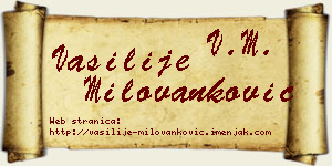 Vasilije Milovanković vizit kartica